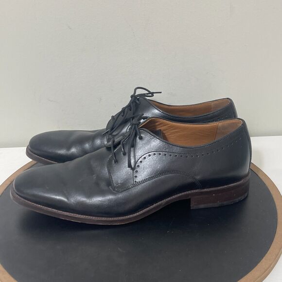 Johnston Murphy Shoes‎ Men 10.5 Henrick Plain Toe Black Full Grain Derby main image 8